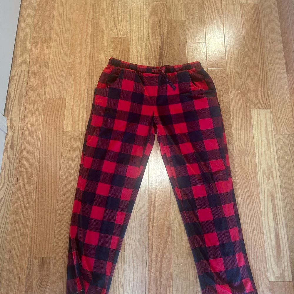 Red and Black Plaid Pajama Pants